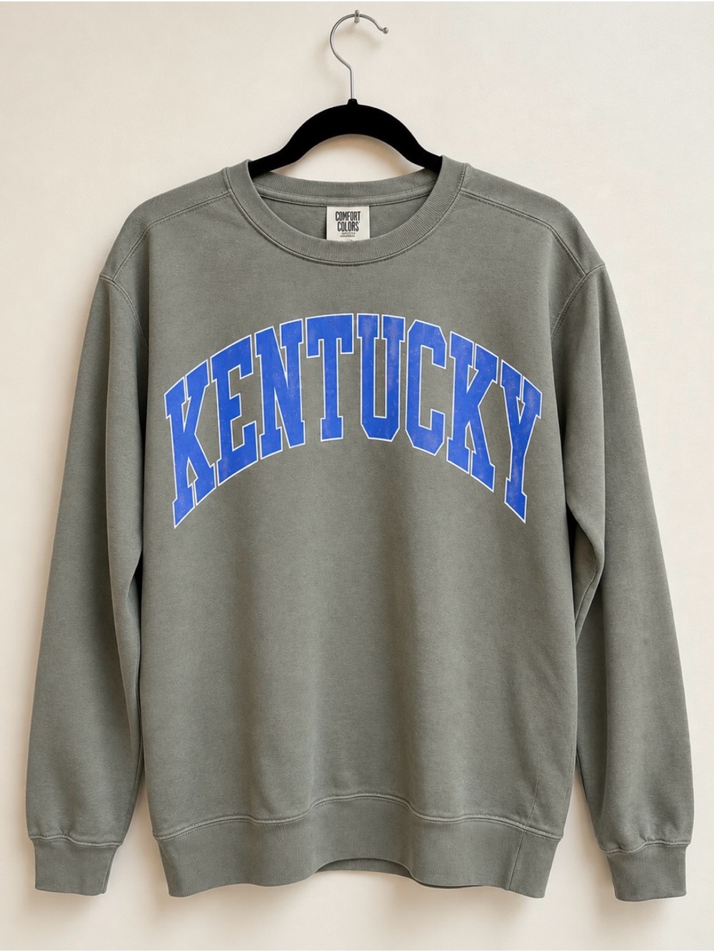 NWT Comfort Colors Kentucky Wildcats Crewneck Pullover Sweatshirt, Gray, M